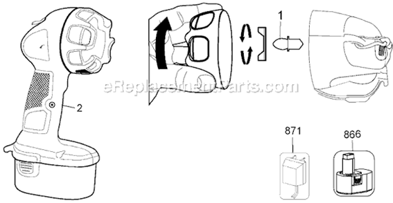 Part Location Diagram of 498401-01 DeWALT Flashlight